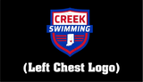 Indian Creek Swimming Hooded Sweatshirt with Left chest shield and Indian Creek Swimming on back