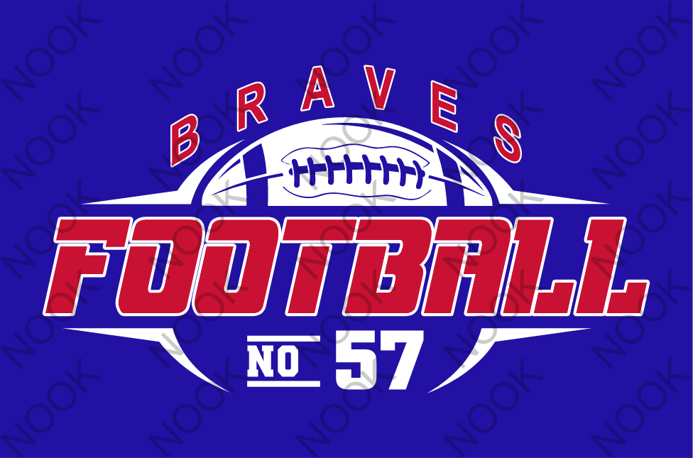 Braves Football Crewneck Sweatshirt-CUSTOMIZE with your number