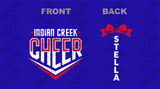 Braves Cheer with Red Glitter and Name on Back Long Sleeve Tee