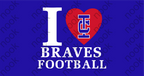 I Love IC Braves Football Long Sleeve Tee