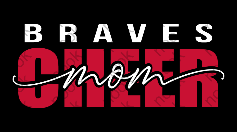 Braves Cheer Mom with Red Glitter Tee