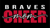 Braves Cheer Mom with Red Glitter Hooded Sweatshirt