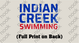 Indian Creek Swimming Crewneck Sweatshirt with Indian Creek Swimming on back