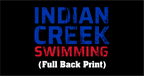 Indian Creek Swimming Long Sleeve T-shirt with left chest shield and Indian Creek Swimming on back