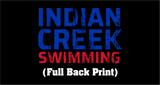 Indian Creek Swimming Crewneck Sweatshirt with Swimming Shield on left chest and Indian Creek Swimming on back