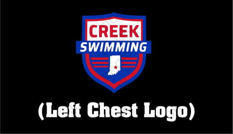 Indian Creek Swimming Long Sleeve T-shirt with left chest shield and Butterfly Swimmer on back
