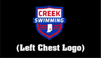 Indian Creek Swimming Short Sleeve with Left Chest Shield and Butterfly swimmer on back