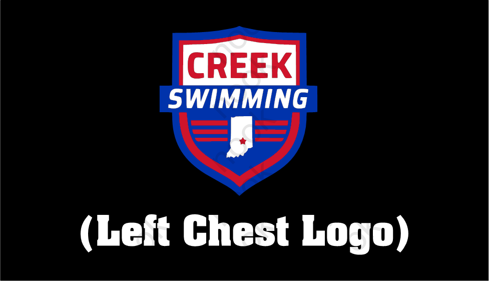 Indian Creek Swimming Short Sleeve with Left Chest Shield and Butterfly swimmer on back